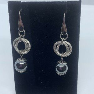 Simona Collini Polished Stainless Steele Earrings From Italy